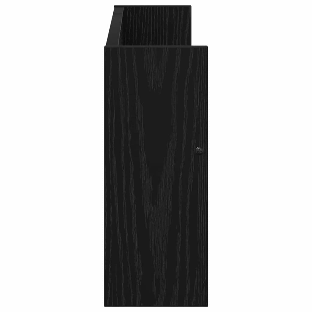 vidaXL Magazine Rack Black Oak 60 x 12 x 30 cm Engineered Wood