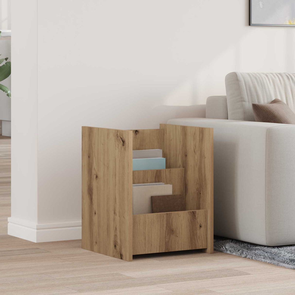 vidaXL Tijdschriftenrek met plank Wit 35 x 35 x 45 cm Bewerkt hout
