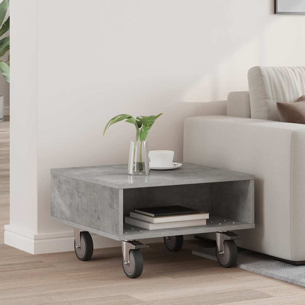vidaXL Bijzettafel met wielen Wit 90 x 50 x 30 cm Bewerkt hout