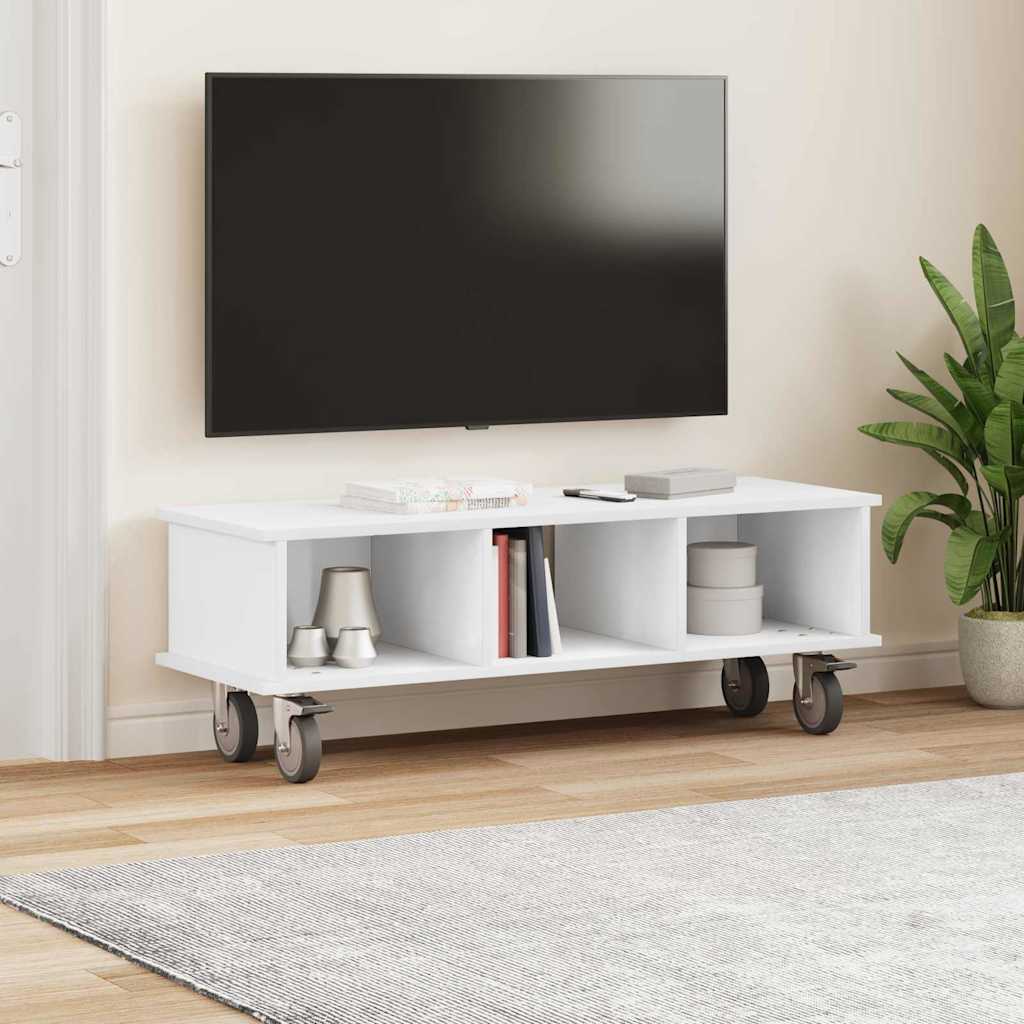 vidaXL TV Stand Wit 100 x 35 x 35 cm Bewerkt hout