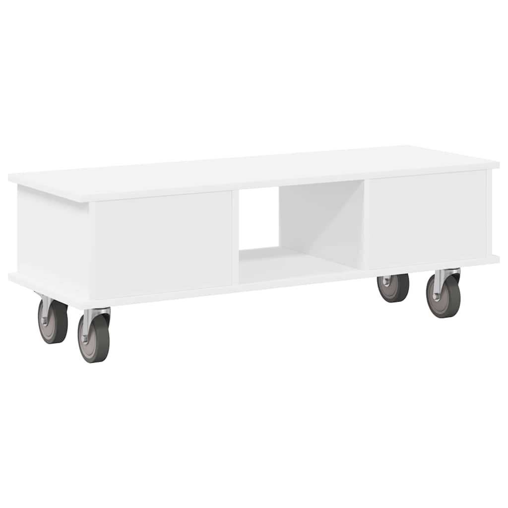 vidaXL TV Stand Wit 100 x 35 x 35 cm Bewerkt hout