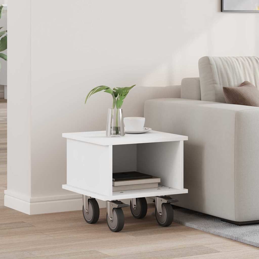 vidaXL TV Stand Wit 100 x 35 x 35 cm Bewerkt hout