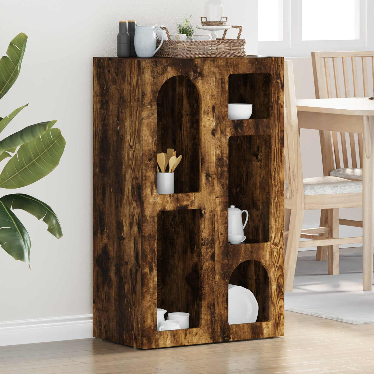 vidaXL Dressoir Wit 59 x 35 x 100,5 cm Bewerkt hout