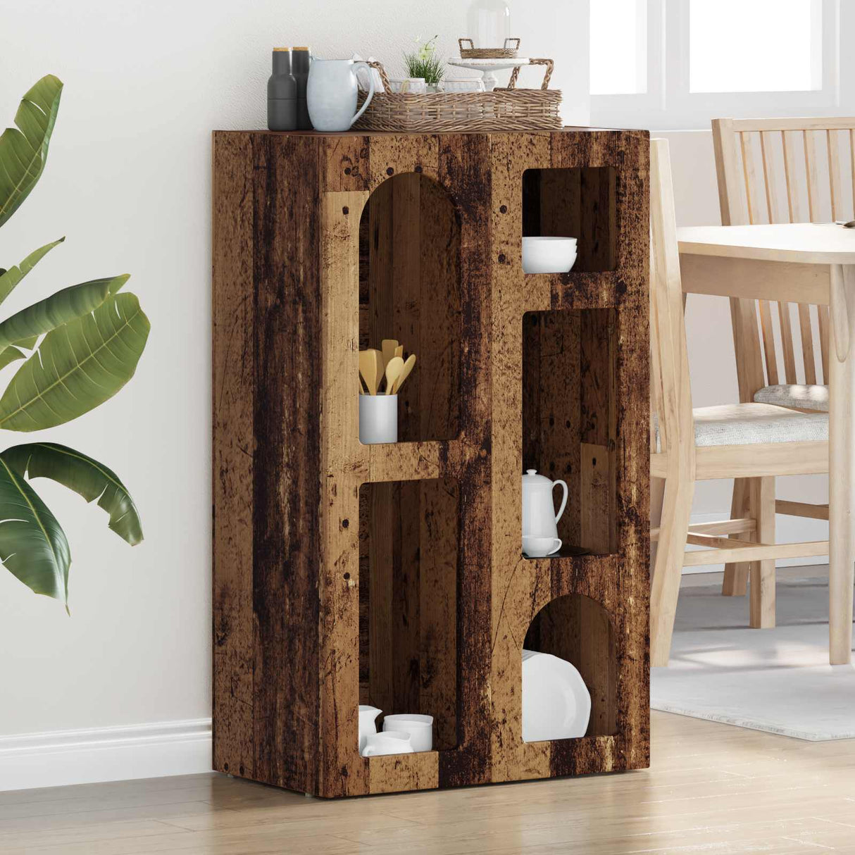 vidaXL Dressoir Wit 59 x 35 x 100,5 cm Bewerkt hout