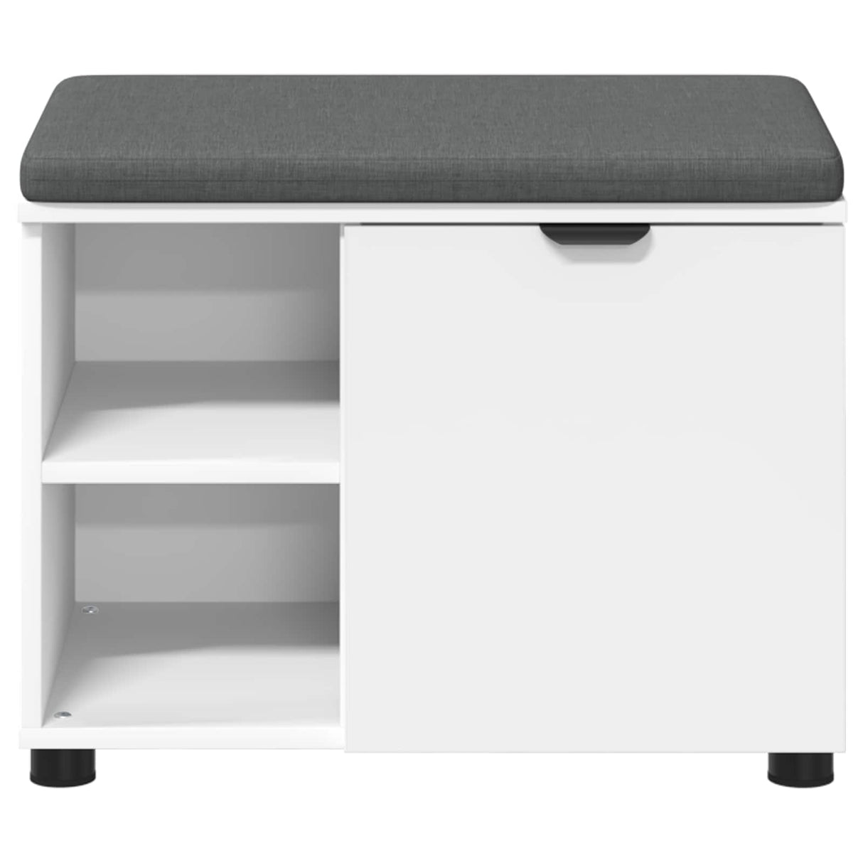vidaXL Hallenbank Wit 60 x 38 x 46 cm Geengineerd Hout en Stof