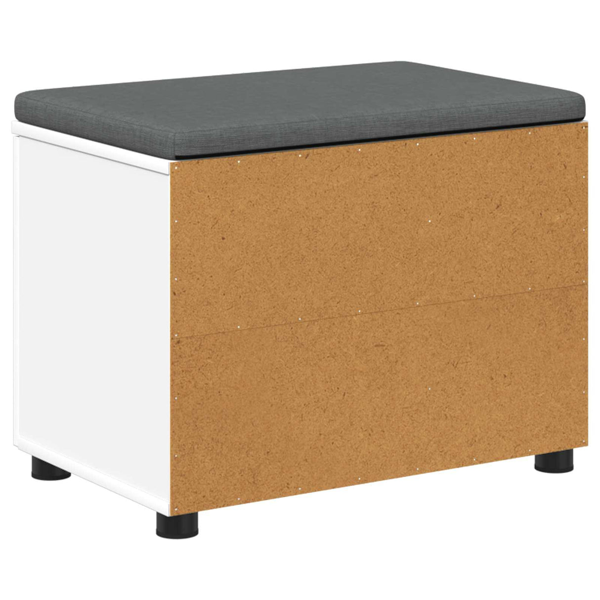 vidaXL Hallenbank Wit 60 x 38 x 46 cm Geengineerd Hout en Stof