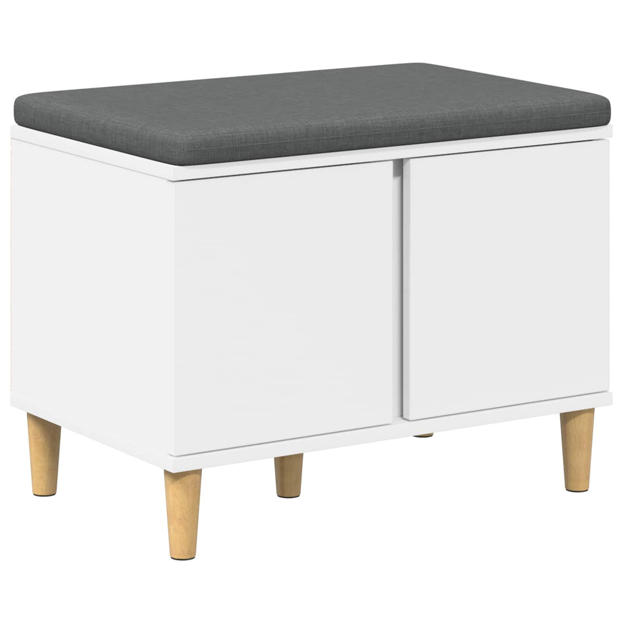vidaXL Hallway Bench White 60 x 38 x 46 cm Engineered Wood and Fabric