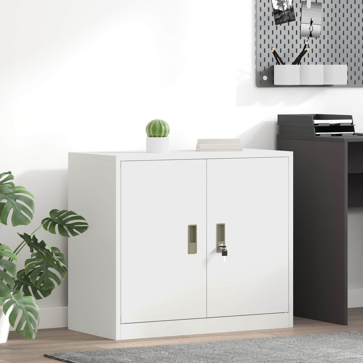 vidaXL Opbergkast Zwart 90 x 40 x 140 cm Staal