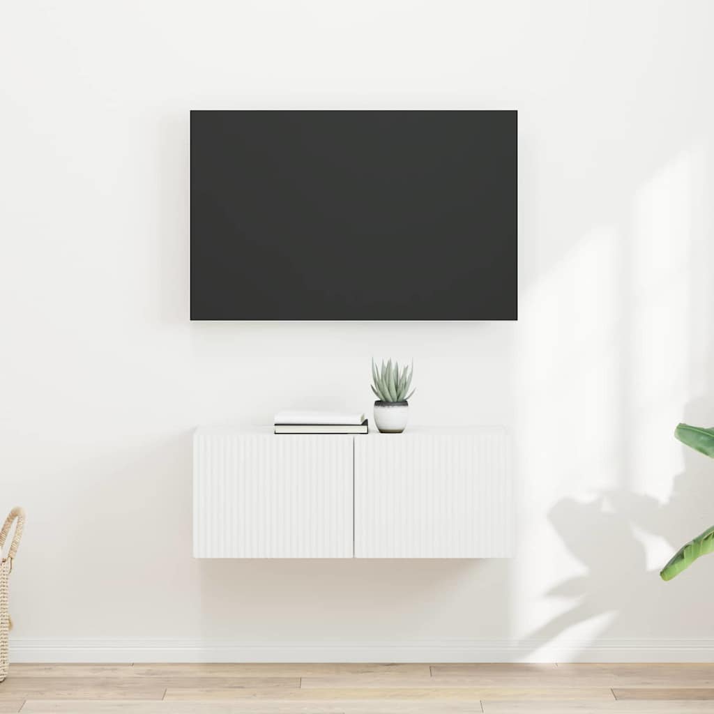 vidaXL TV Wandkast Wandgemonteerd Wit 39 x 31 x 29,5 cm Bewerkt hout
