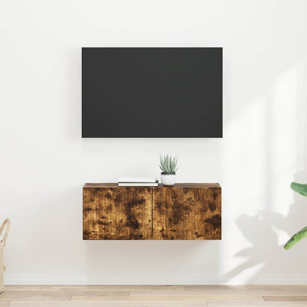 vidaXL TV Wandkast Wandgemonteerd Wit 39 x 31 x 29,5 cm Bewerkt hout