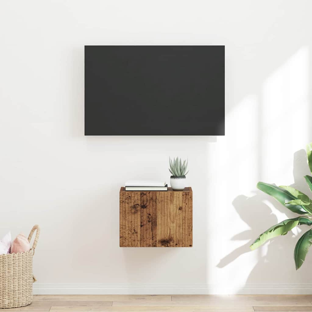 vidaXL TV Wandkast Wandgemonteerd Wit 39 x 31 x 29,5 cm Bewerkt hout