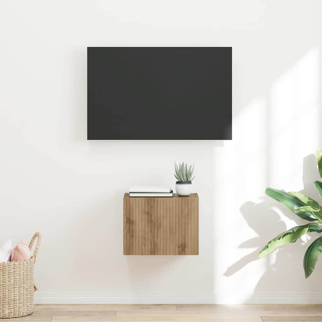 vidaXL TV Wandkast Wandgemonteerd Wit 39 x 31 x 29,5 cm Bewerkt hout