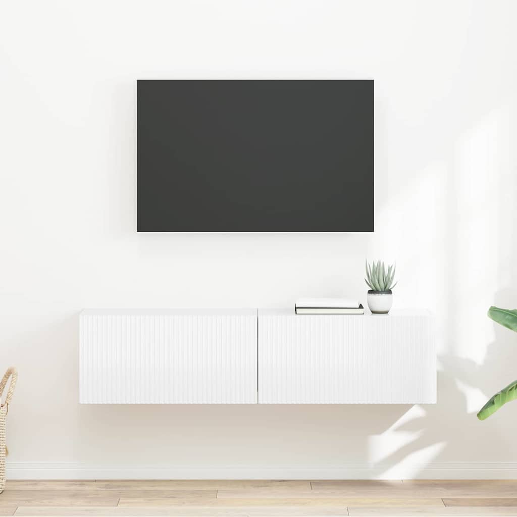 vidaXL TV Wandkast Wandgemonteerd Wit 39 x 31 x 29,5 cm Bewerkt hout