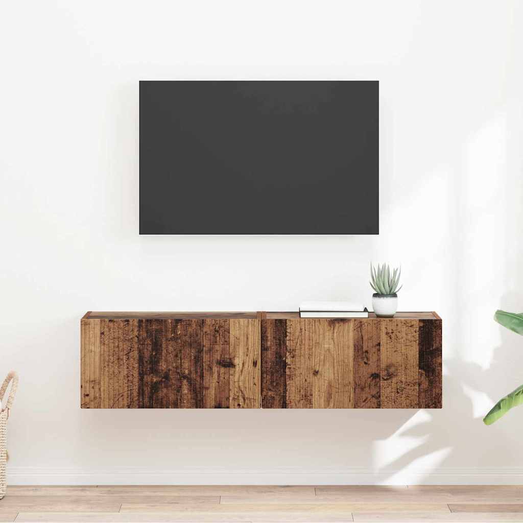 vidaXL TV Wandkast Wandgemonteerd Wit 39 x 31 x 29,5 cm Bewerkt hout