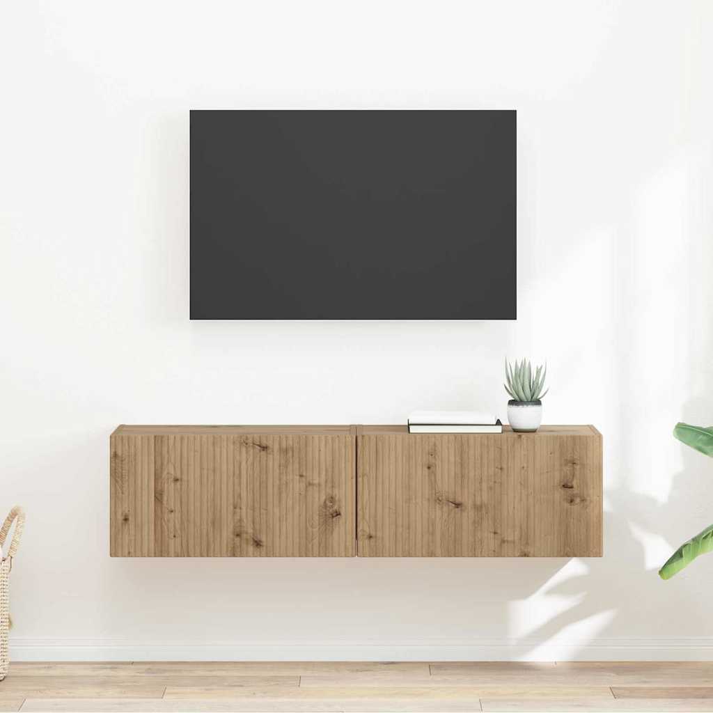 vidaXL TV Wandkast Wandgemonteerd Wit 39 x 31 x 29,5 cm Bewerkt hout