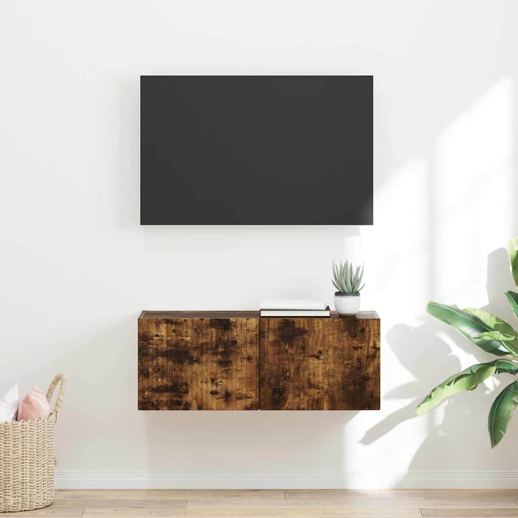 vidaXL TV Wandkast Wandgemonteerd Wit 39 x 31 x 29,5 cm Bewerkt hout