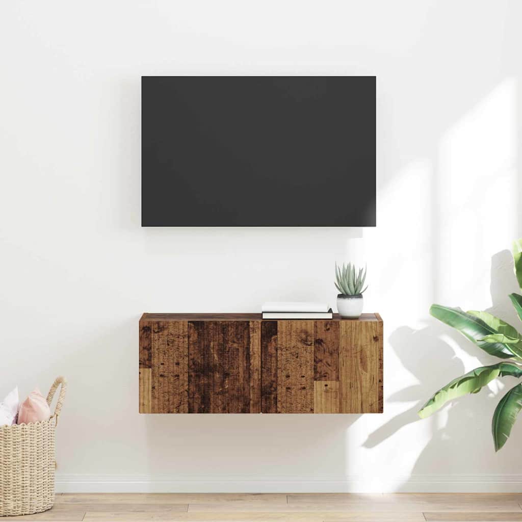 vidaXL TV Wandkast Wandgemonteerd Wit 39 x 31 x 29,5 cm Bewerkt hout