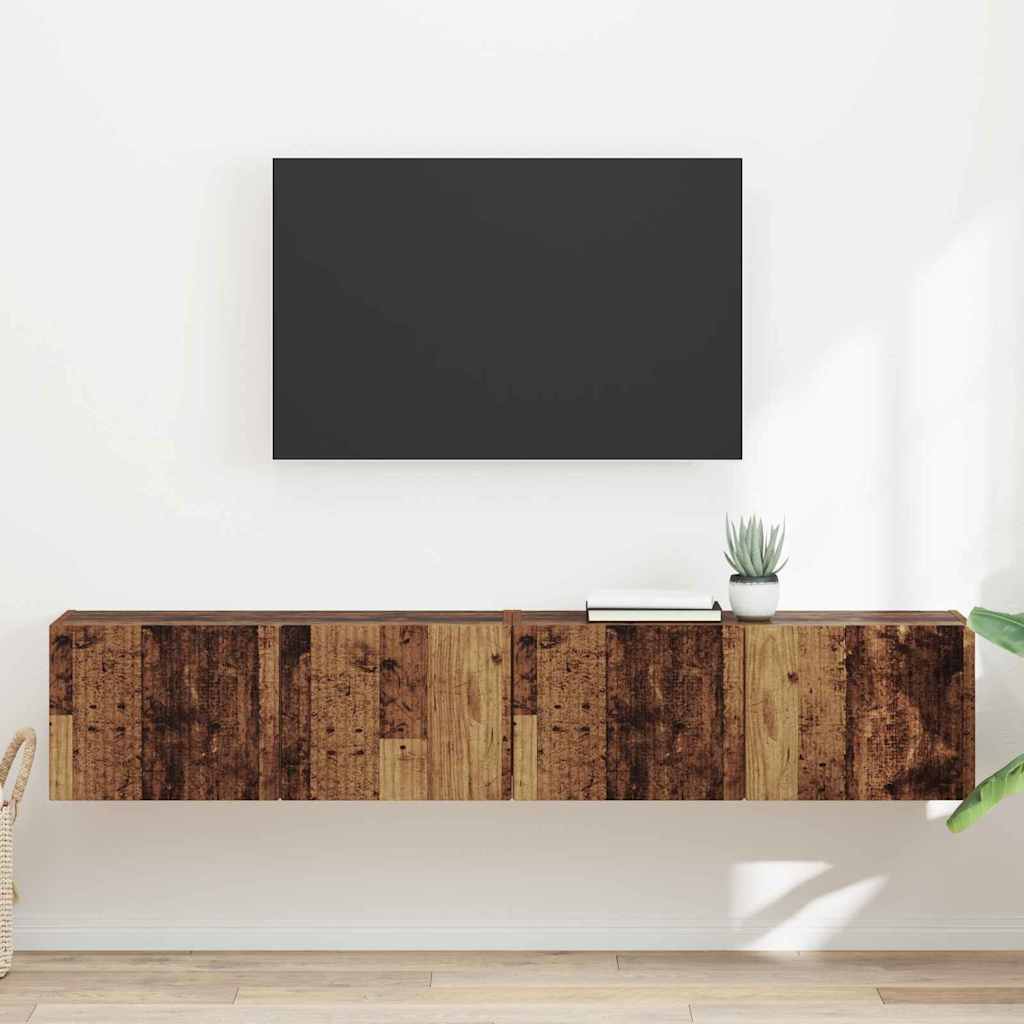 vidaXL TV Wandkast Wandgemonteerd Wit 39 x 31 x 29,5 cm Bewerkt hout