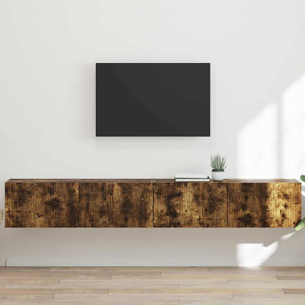 vidaXL TV Wandkast Wandgemonteerd Wit 39 x 31 x 29,5 cm Bewerkt hout