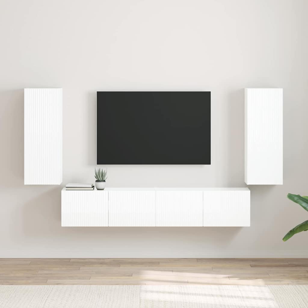 vidaXL TV Wandkast Wandgemonteerd Wit 30 x 31 x 40 cm Bewerkt hout