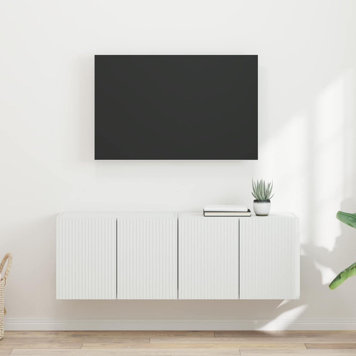 vidaXL TV Wall Cabinet Wall-Mounted White 59.5x31x40 cm Engineered Wood