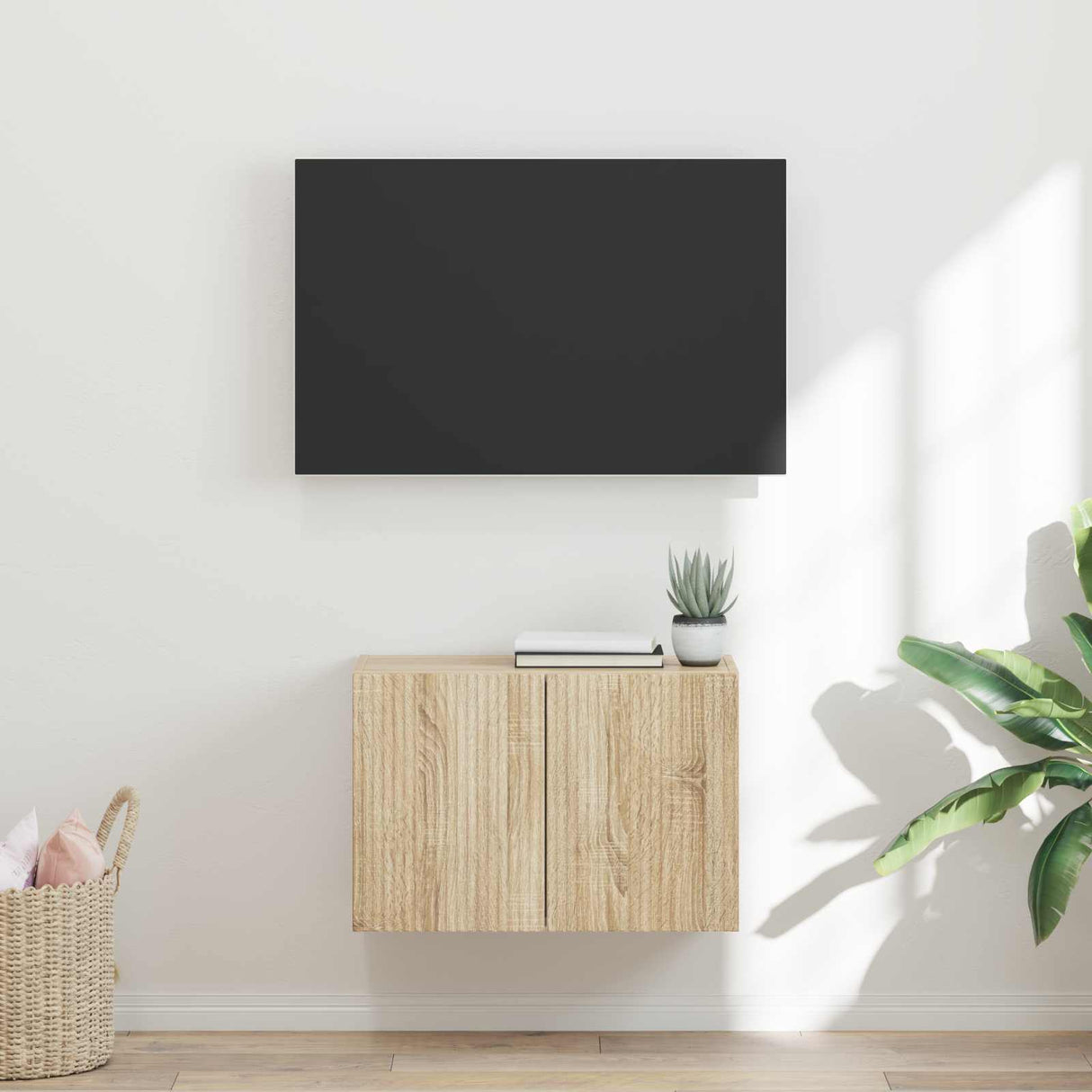 vidaXL TV Wall Cabinet Wall-Mounted White 59.5x31x40 cm Engineered Wood