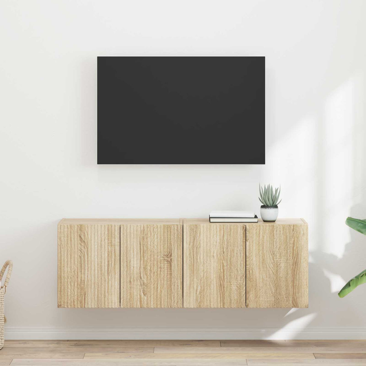 vidaXL TV Wall Cabinet Wall-Mounted White 59.5x31x40 cm Engineered Wood