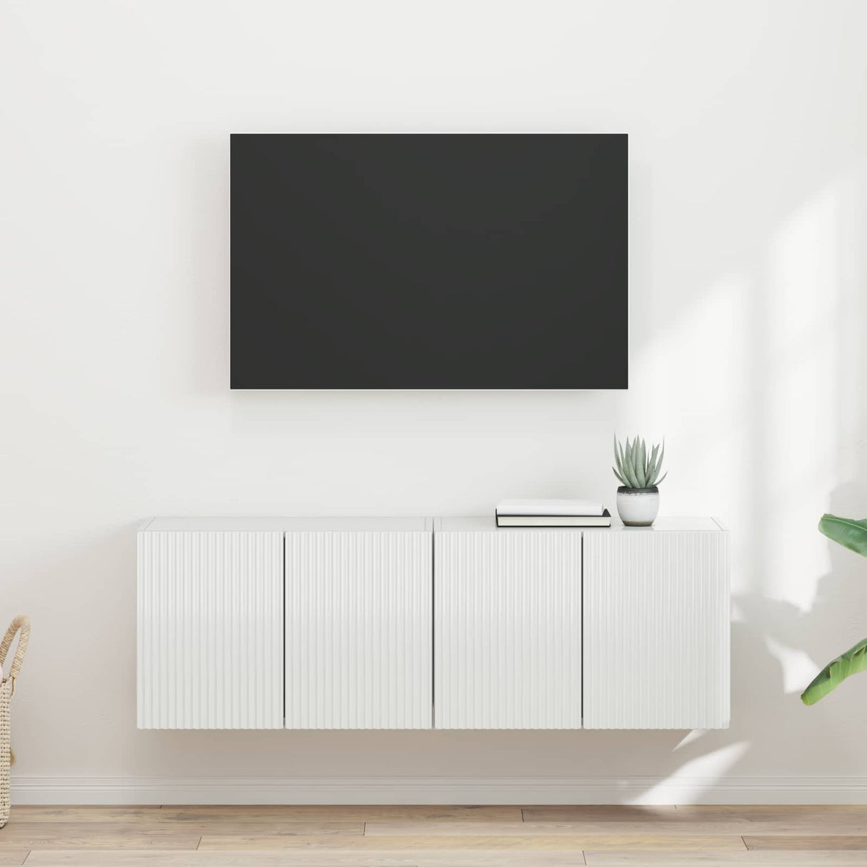 vidaXL TV Wall Cabinet Wall-Mounted White 59.5x31x40 cm Engineered Wood