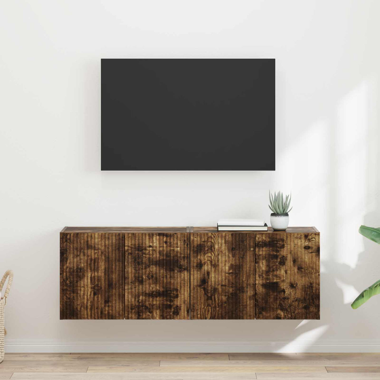 vidaXL TV Wall Cabinet Wall-Mounted White 59.5x31x40 cm Engineered Wood
