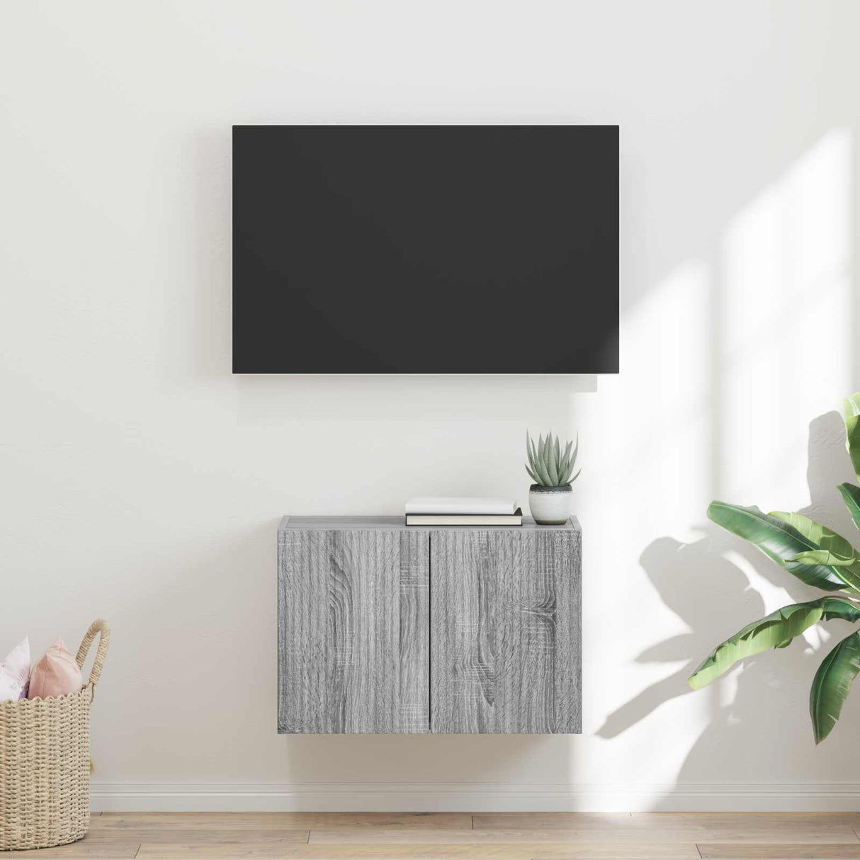 vidaXL TV Wall Cabinet Wall-Mounted White 59.5x31x40 cm Engineered Wood