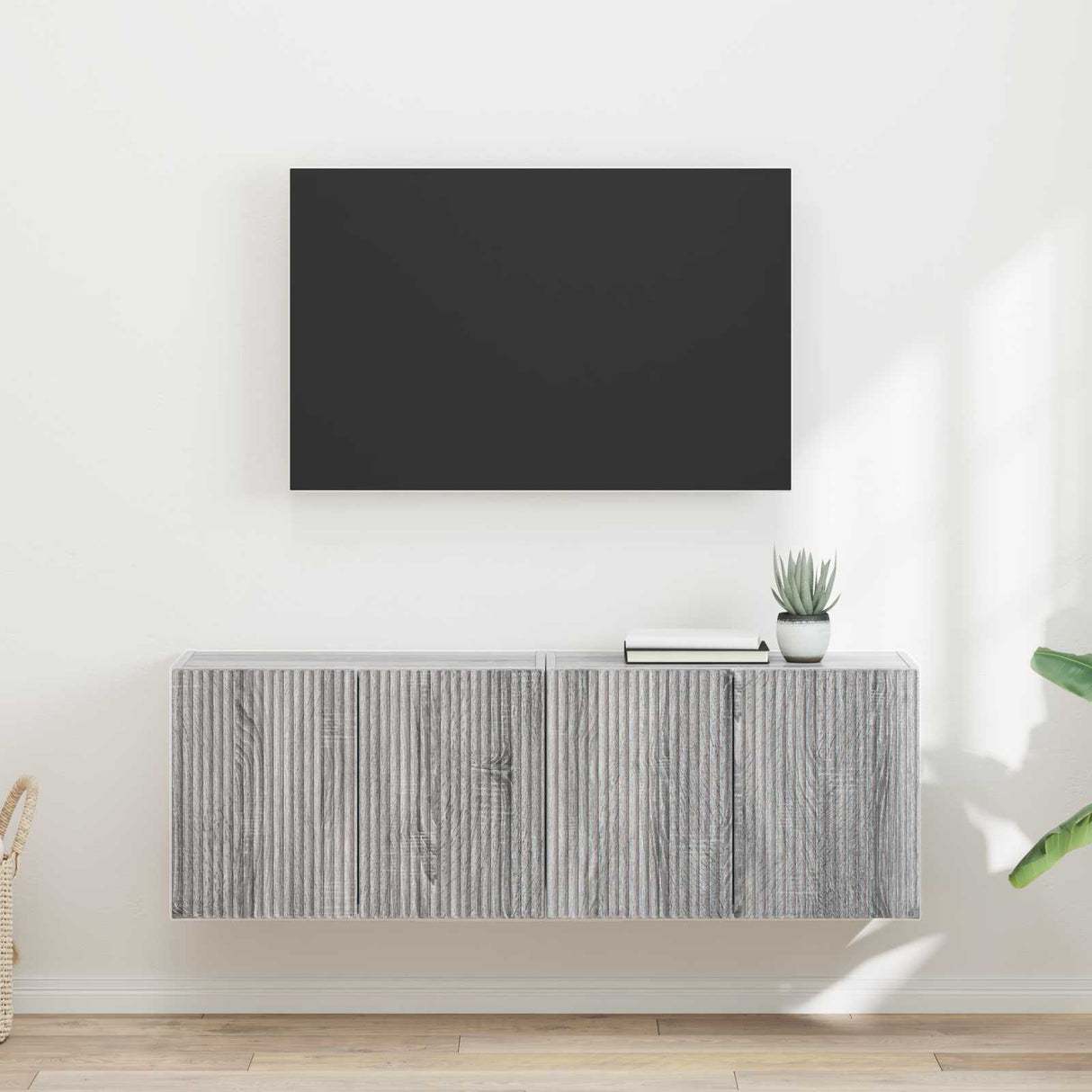 vidaXL TV Wall Cabinet Wall-Mounted White 59.5x31x40 cm Engineered Wood