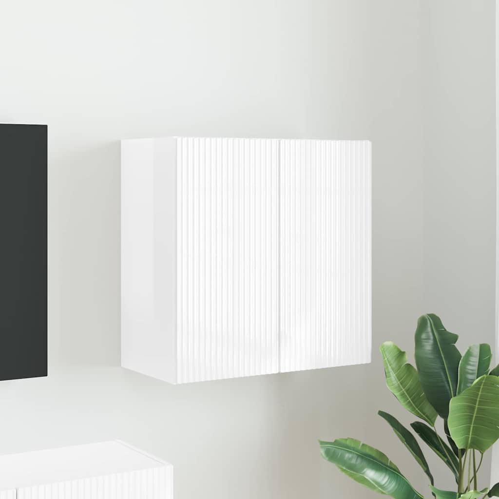 vidaXL TV Wall Cabinet Wall-Mounted White 59.5x31x40 cm Engineered Wood
