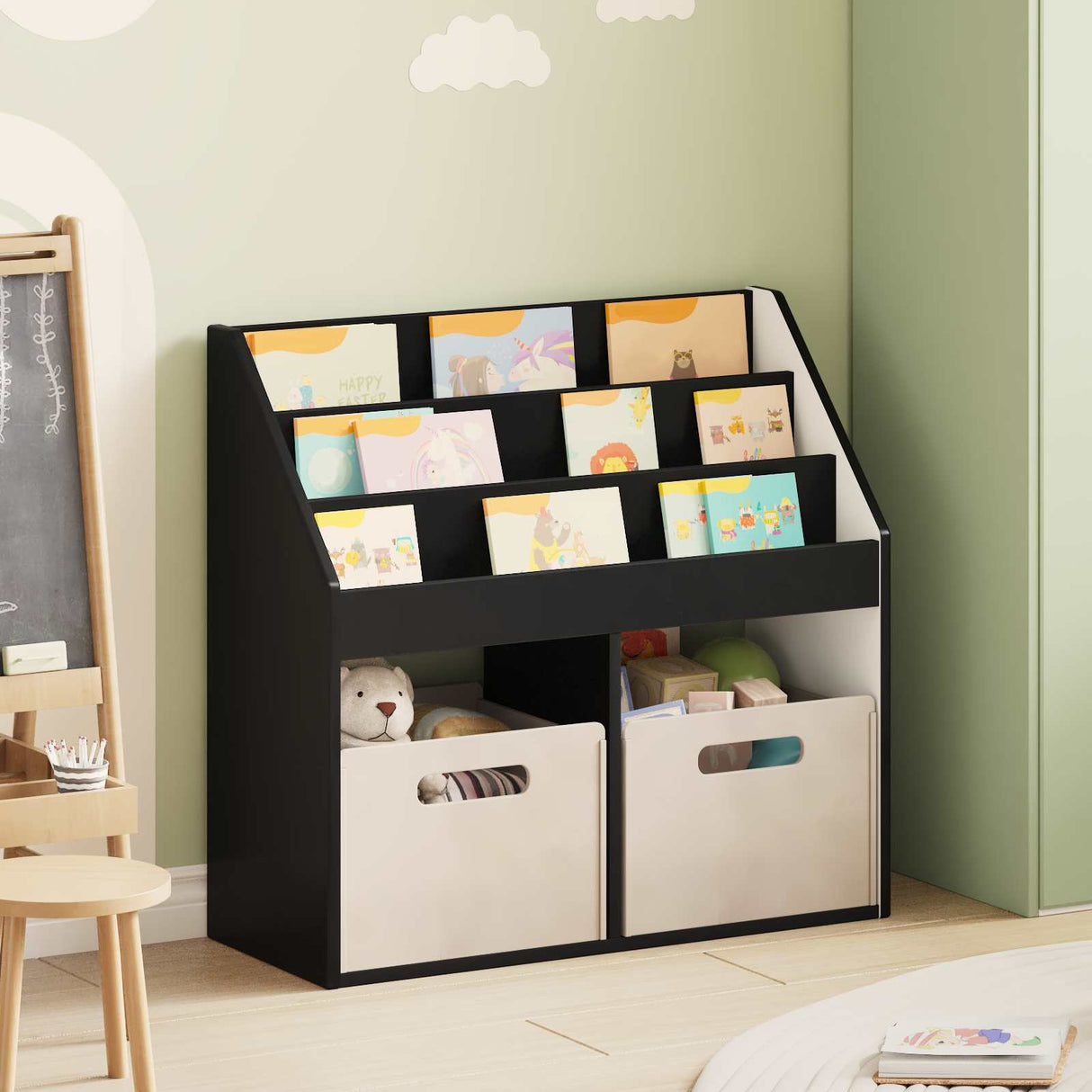 vidaXL Kinderboekenplank Wit 72,5 x 29,5 x 69 cm Bewerkt hout