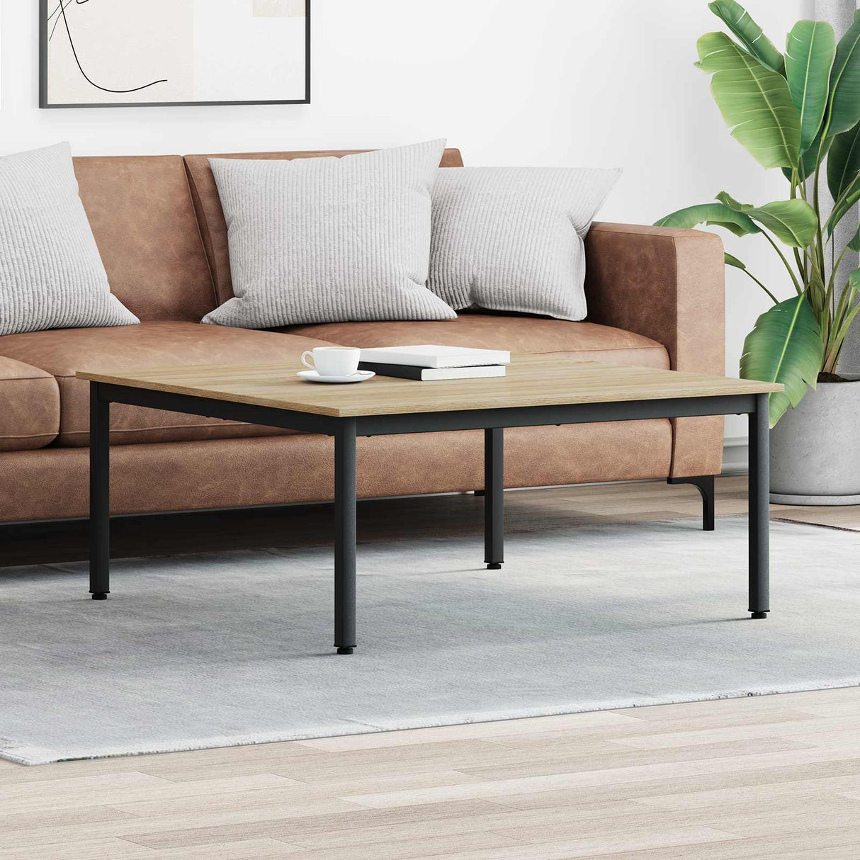 vidaXL Salontafel Zwart Eiken 40 x 40 x 36 cm Bewerkt hout