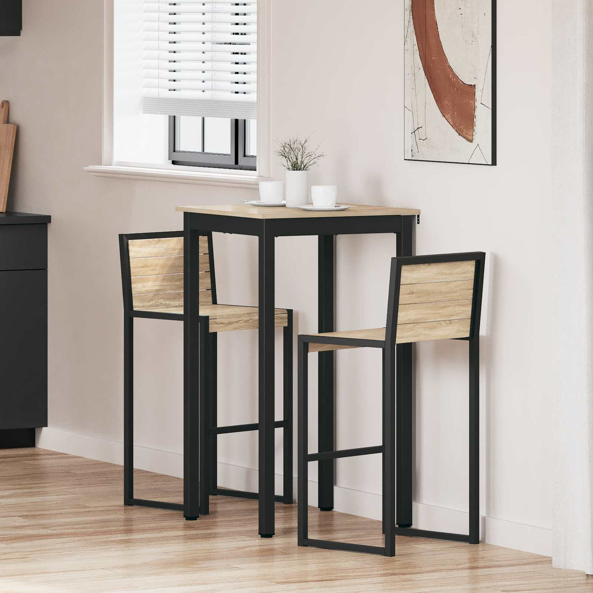 vidaXL Staande Bartafel Bewerkt hout