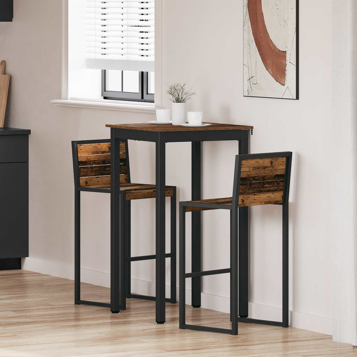 vidaXL Staande Bartafel Bewerkt hout