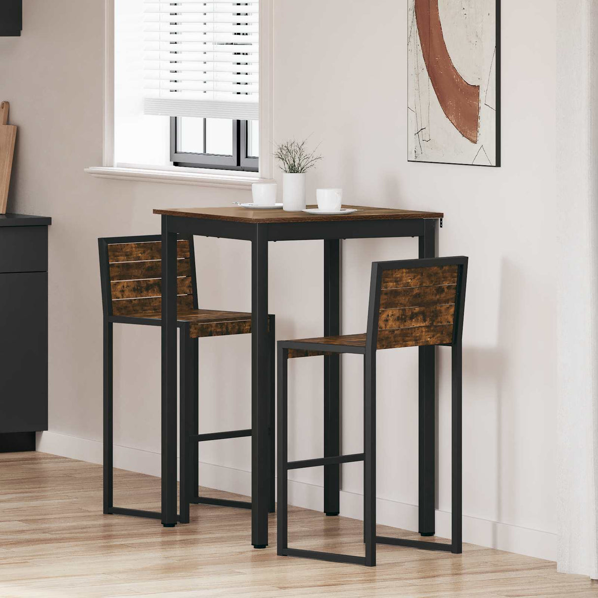 vidaXL Staande Bartafel Bewerkt hout