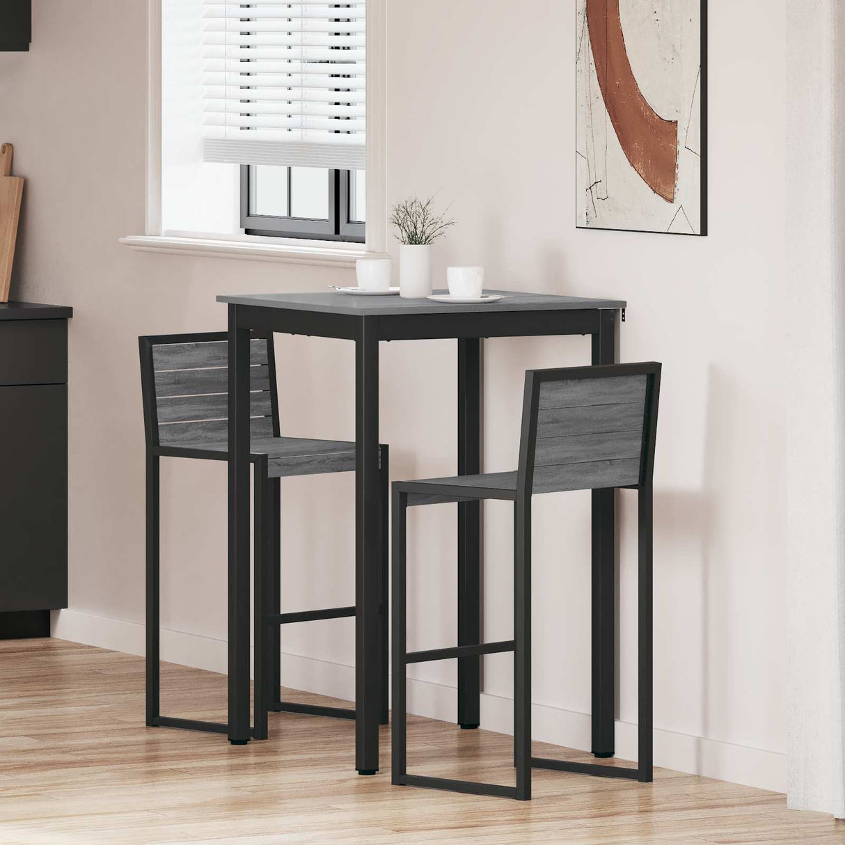 vidaXL Staande Bartafel Bewerkt hout