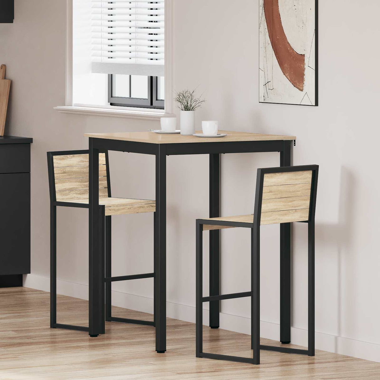 vidaXL Staande Bartafel Bewerkt hout