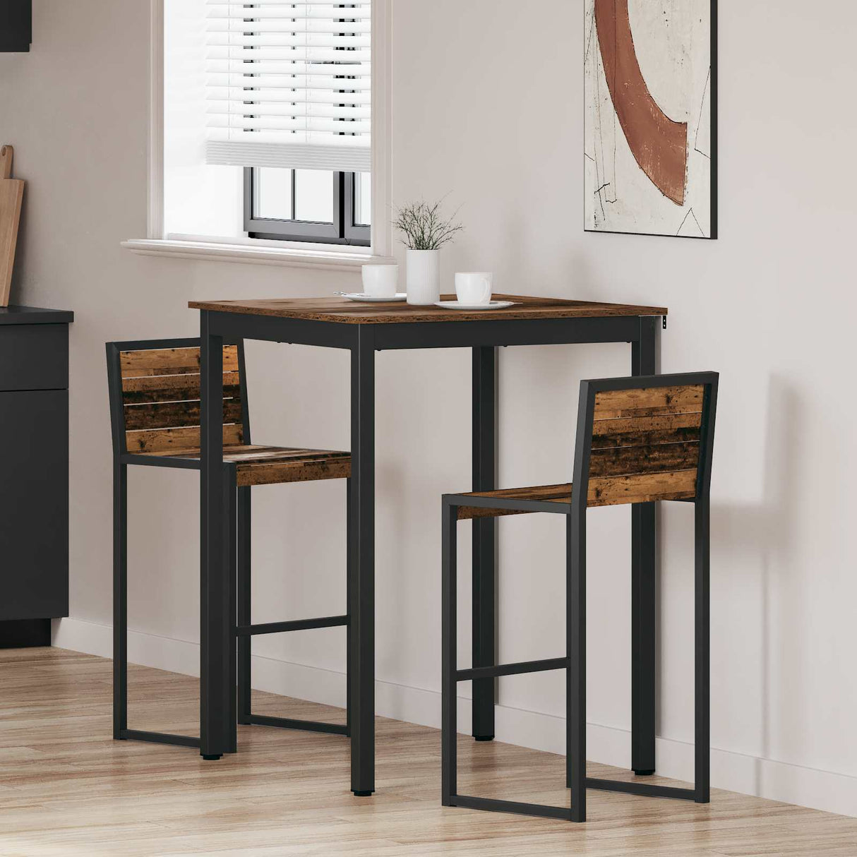 vidaXL Staande Bartafel Bewerkt hout