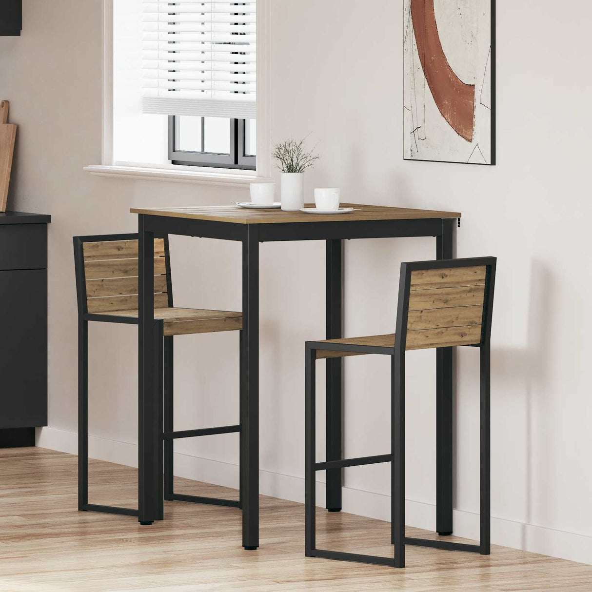 vidaXL Staande Bartafel Bewerkt hout