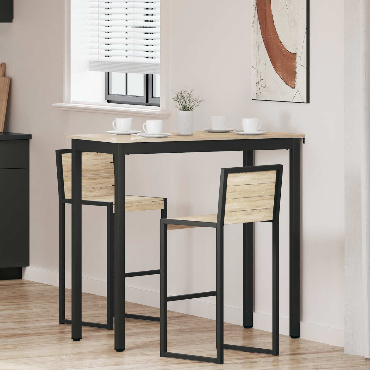 vidaXL Staande Bartafel Bewerkt hout
