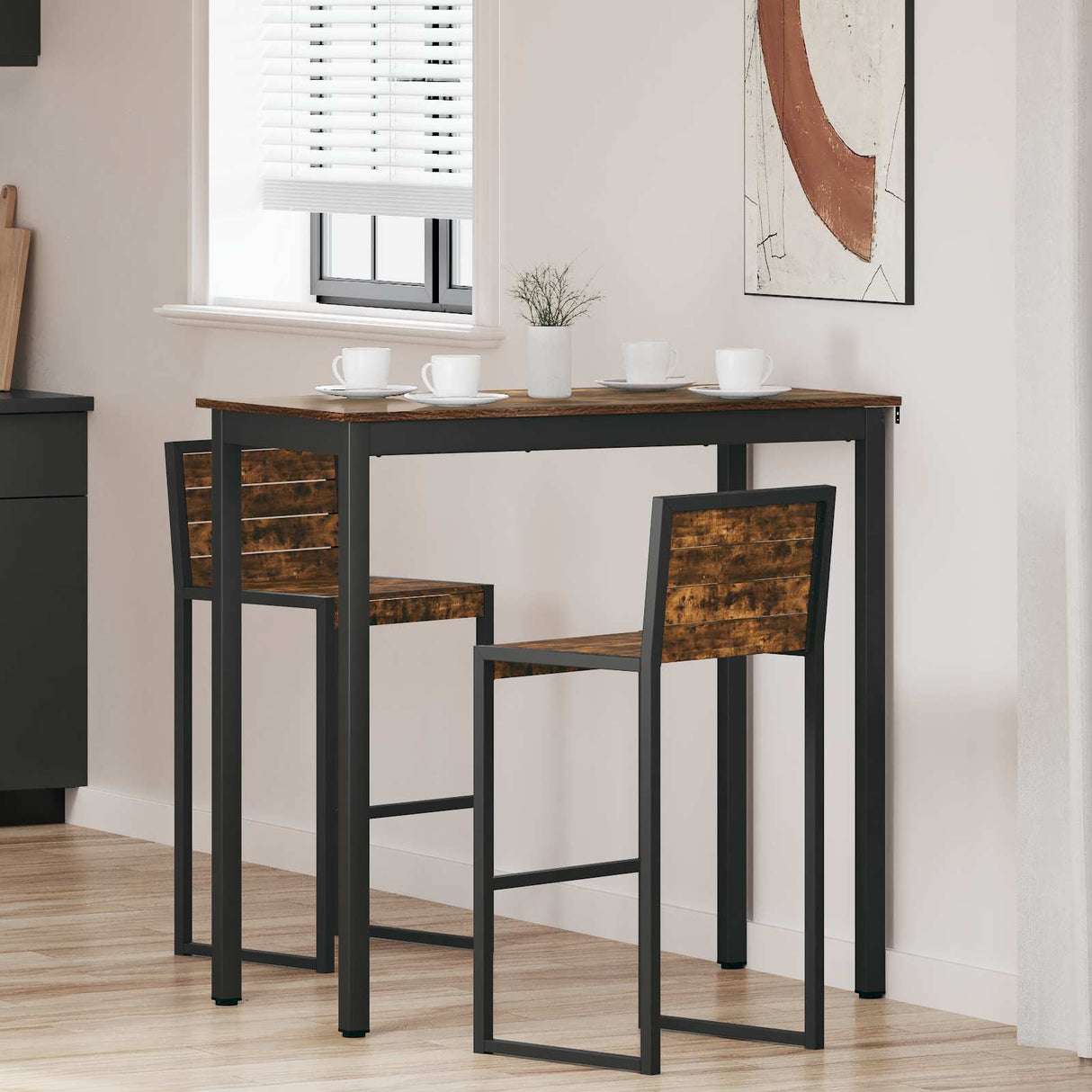 vidaXL Staande Bartafel Bewerkt hout