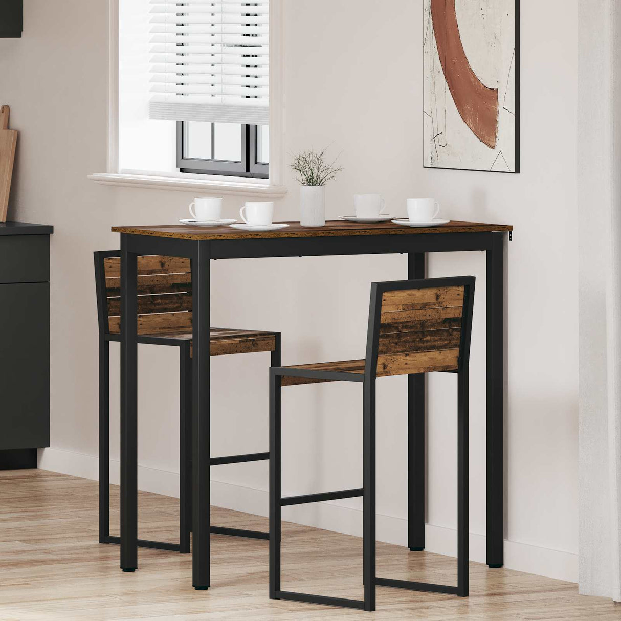 vidaXL Staande Bartafel Bewerkt hout