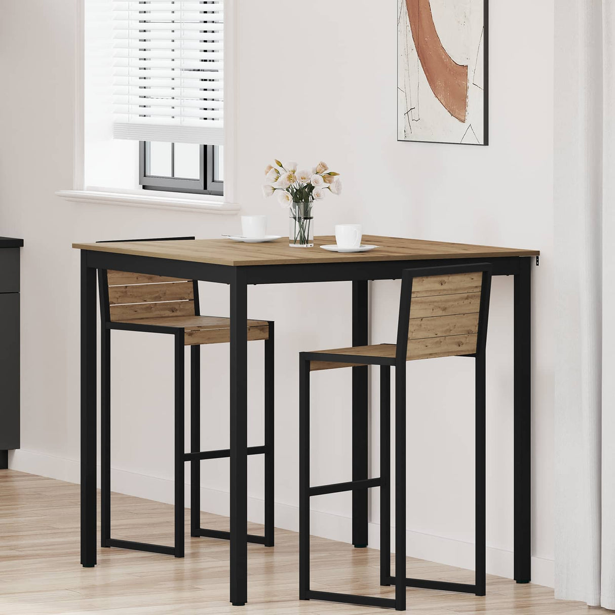 vidaXL Staande Bartafel Bewerkt hout
