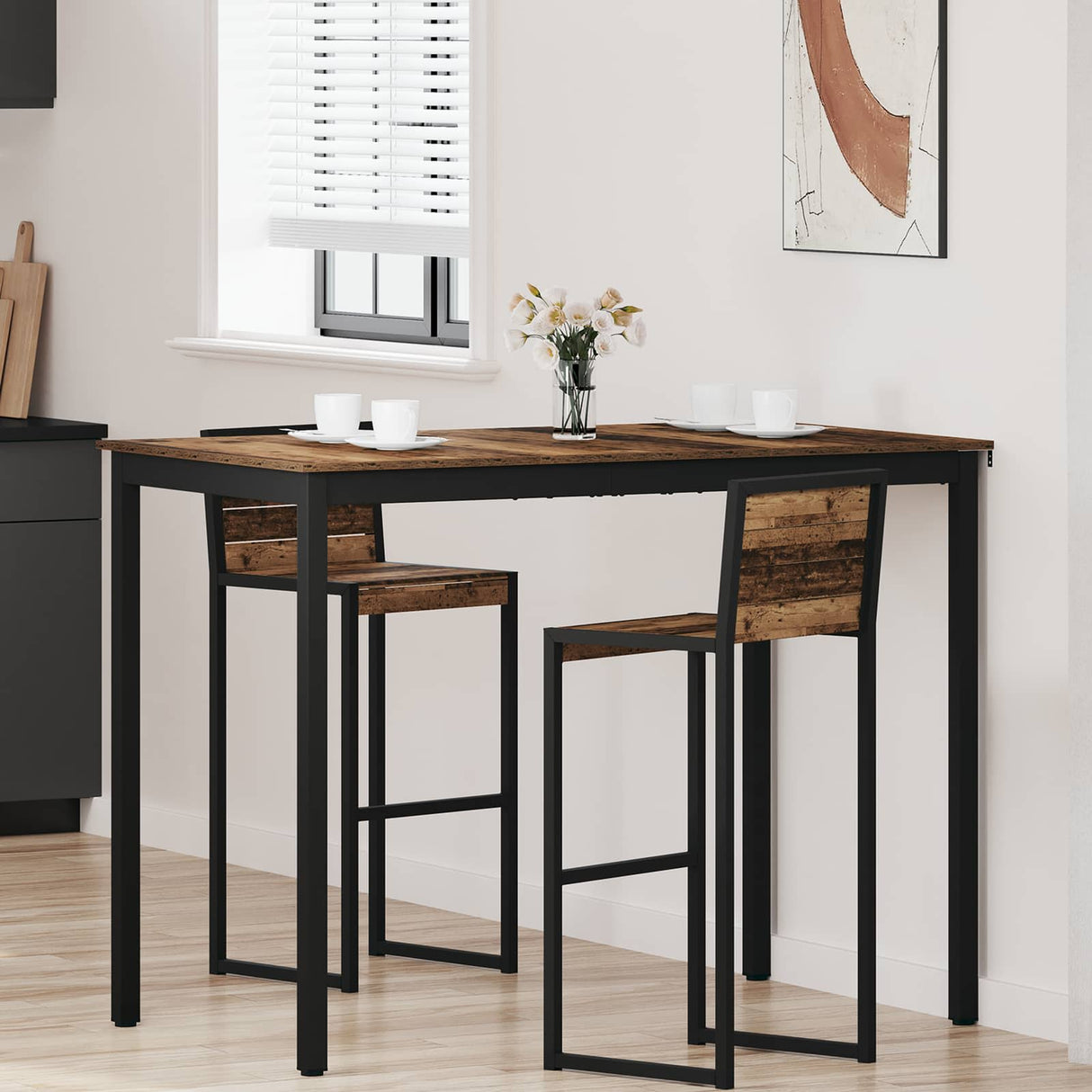 vidaXL Staande Bartafel Bewerkt hout