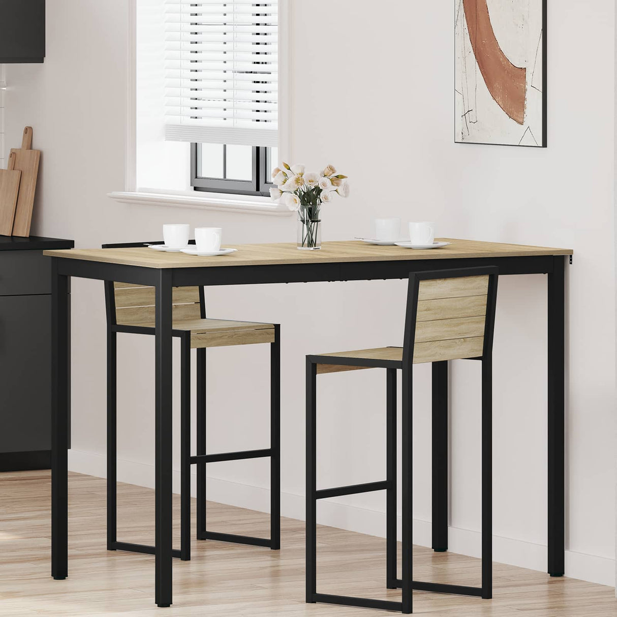 vidaXL Staande Bartafel Bewerkt hout