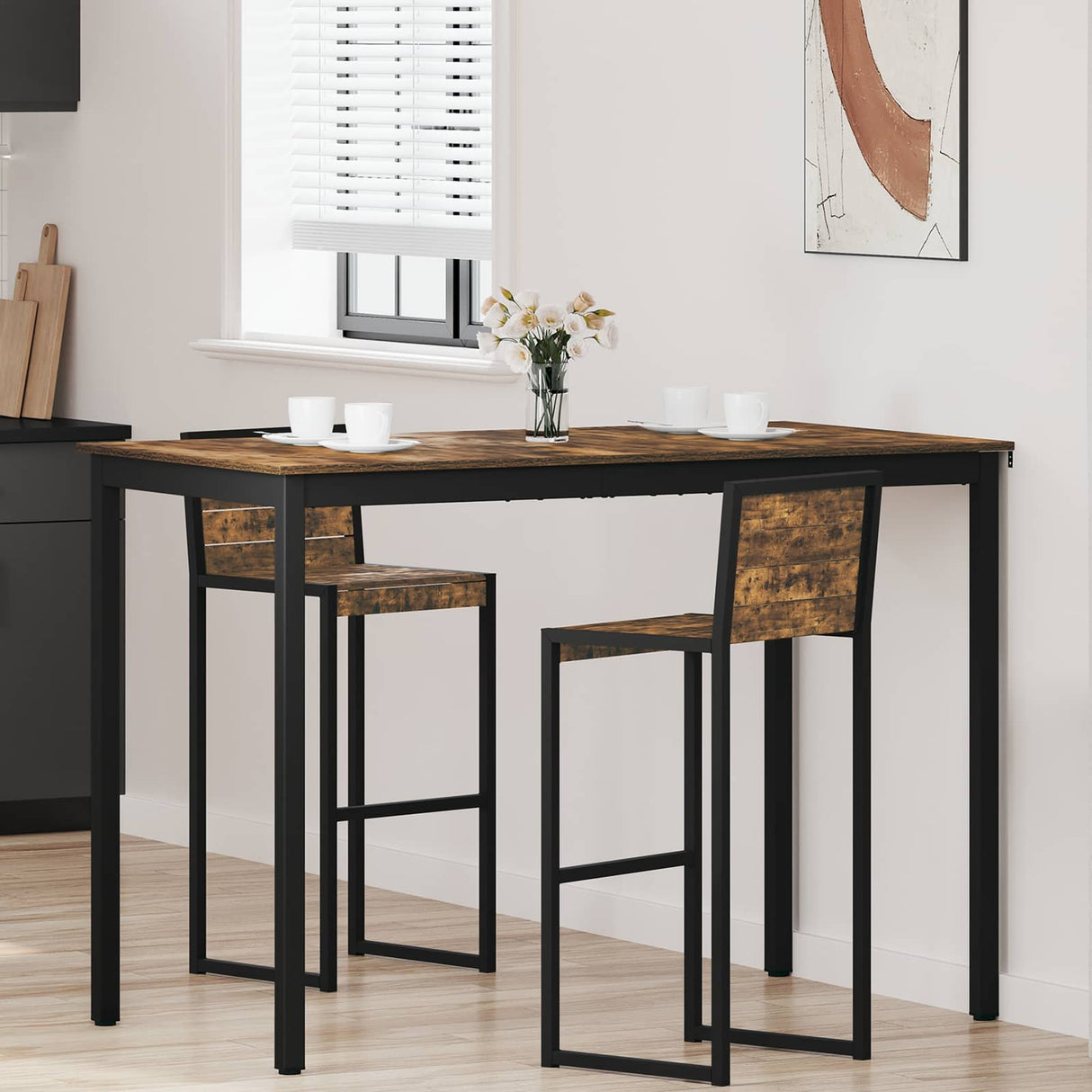 vidaXL Staande Bartafel Bewerkt hout