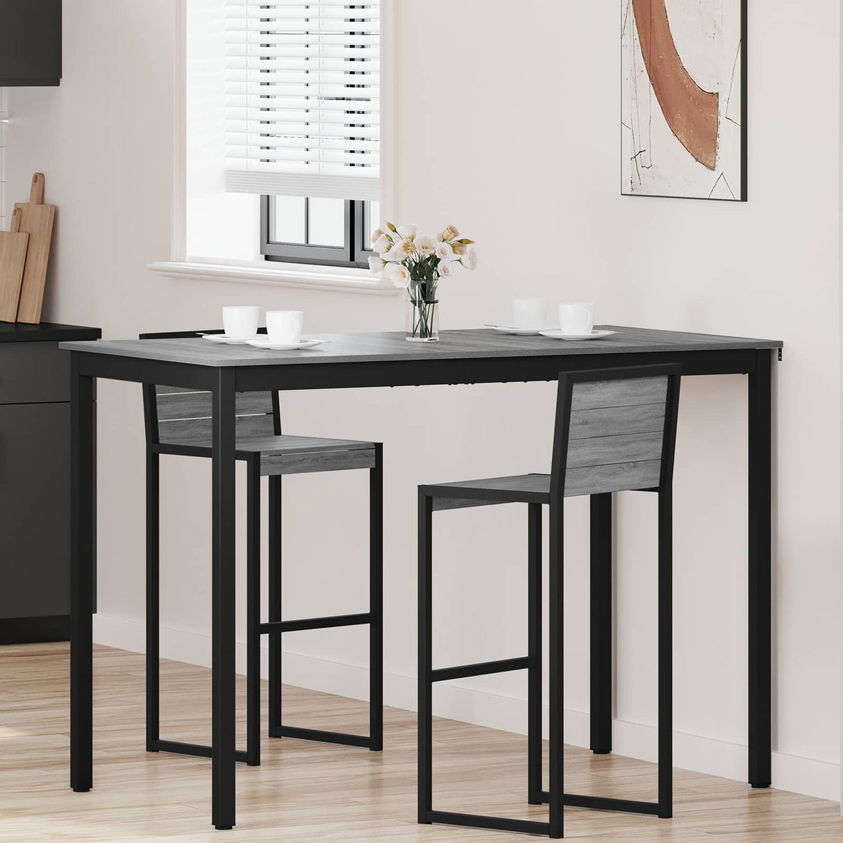 vidaXL Staande Bartafel Bewerkt hout