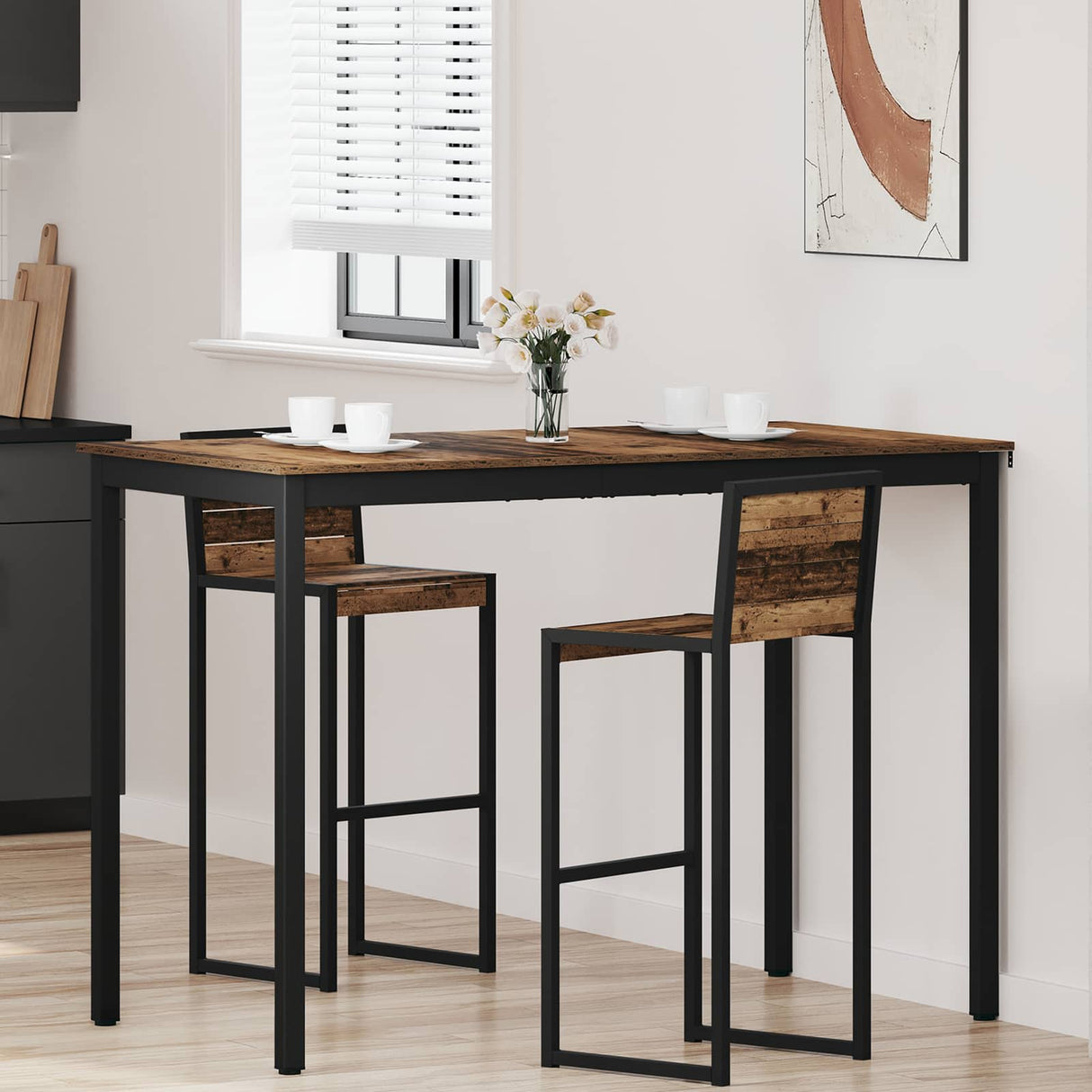 vidaXL Staande Bartafel Bewerkt hout
